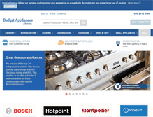 Tablet Screenshot of budgetappliancesonline.co.uk